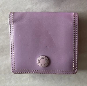 Billetera Coach Mujer Rosa Tubería Costura Plegable Cuero CC Moneda NUEVA CON ETIQUETAS - Imagen 1 de 3