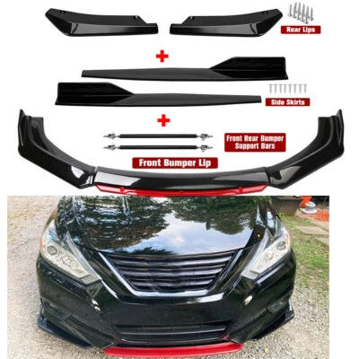 For Nissan Sentra Sedan Front Rear Bumper Lip Spoiler Splitter Side Skirt Strut — 第 1/4 张图片