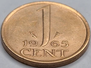 1965 NETHERLANDS 1 CENT COIN KM# 180 US SELLER COMBINE SHIPPING - Picture 1 of 2