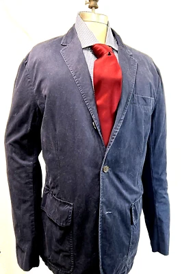 POLO RALPH LAUREN Men Sport Coat Jacket Blazer BLUE COTTON UNLINED L 42R 3ROLL2* - Image 1 of 4