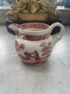 Vintage Copeland Spode Tower Pink Gravy Jar Milk Jug Creamer - Picture 1 of 9