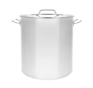 NEW Polished Stainless Steel Stock Pot Brewing Kettle Large w/ Lid Avail in 5 Sz - Picture 1 of 3