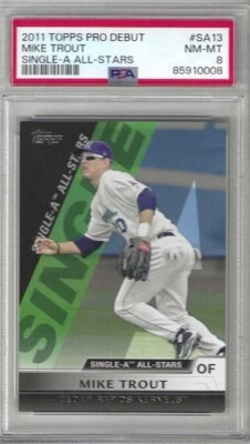 2011 Topps Pro Debut MIKE TROUT Kernels Single A All-Stars # SA13 PSA 8 NM-MT - Image 1 of 2