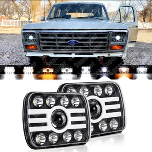  7x6 LED Headlights Square Bulb Hi/Low Sealed Beam DRL for Chevy S10  - Picture 1 of 7