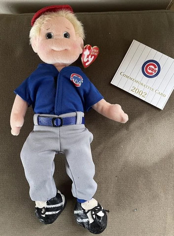 SGA vintage NWT Chicago Cubs Wrigley Kerry Wood TY 12” stuffed figure 2002 card Cover
