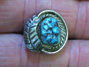 VINTAGE NAVAJO RING STERLINGSILBER & TÜRKIS - Bild 1 von 7