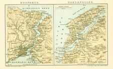 Landkarte anno 1901 - Konstantinopel Bosporus - Türkei - Dardanellen Hellespont