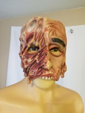 90s Vintage Fright Asylum Disguise Rubber Latex Halloween Mask Melted Face Rare 