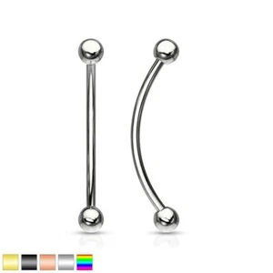 Curved Surgical Steel Barbell For Snake Eye Piercing - Picture 1 of 9