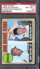 1968 TOPPS #549 CURT MOTTON/ROGER NELSON PSA 8.5 (RC) ORIOLES *DS13094