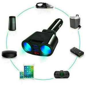 Caricabatteria USB 2 Vie Presa Accendisigari Auto Sdoppiatore Adattatore DC 12V 3.1A - Foto 1 di 10