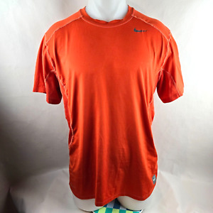 Nike Pro Combat Mens XL Orange Short Sleeve T-Shirt Size XL Fitted Dri Fit