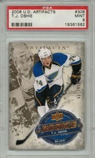 2008-09 Upper Deck Artifacts T.J. Oshie RC #'ed 401/999 PSA 9 19361582