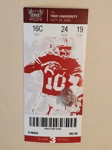 2008 NCAA Ohio State Univ ticket stub. SEP 20 2008 v Troy Univ (28-10W) Two ava - Picture 1 of 15