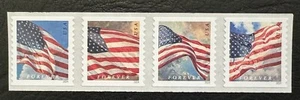 2024 Scott #5879-82, Forever US FLAGS - MNH - Strip of 4 Coil Stamps Scott Order - Picture 1 of 1