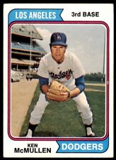 1974 Topps Baseball Ken McMullen . Los Angeles Dodgers #434