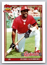 1991  Topps #20 Pedro Guerrero St. Louis Cardinals