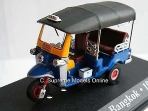 TUK TUK BANGKOK 1980 TAXI MODEL CAR BIKE TRIKE SCOOTER BLUE 1:43 SCALE IXO K8 - Picture 1 of 5