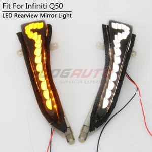 For Infiniti Q50 Q30 2016-2019 LED Side Mirror Dynamic Yellow Turn Signal Light - Picture 1 of 14