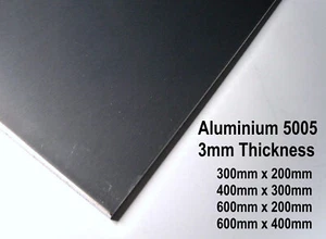 Aluminium Sheet Plate 5005, 3mm Thickness, Film Coated On 1 Side Various Sizes - Picture 1 of 6