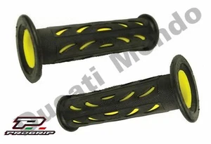Progrip Black & Yellow Race Grips soft Ducati Aprilia Cagiva MV Agusta Corse 724 - Picture 1 of 2