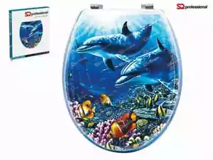 Dolphin Design WC universale sedile WC bagno con montaggio legno MDF Easyfit - Foto 1 di 3