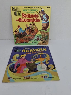 WALT DISNEY- BEDKNOBS AND BROOMSTICKS & ALADDIN READ ALONG-  VINYL 7" 33RPM - Image 1 of 4