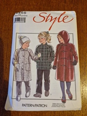 Vintage Childrens Coat Sewing Pattern Style 4465 Age 2 To 4 Uncut - Image 1 of 3