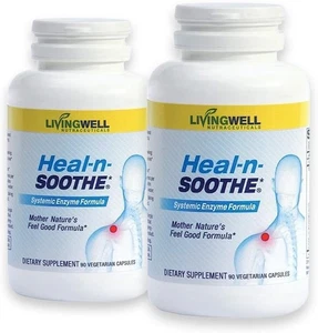 Paquete de 2 suplementos antiinflamatorios Heal-N-Soothe 90 unidades cápsula exp. 11/26 - Imagen 1 de 5