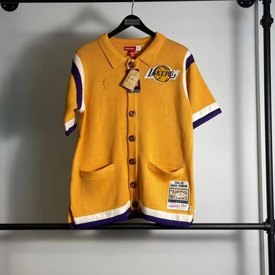 Men's Mitchell & Ness Clot Lakers Johnson Knitted shooting shirt size M - Image 1 of 2