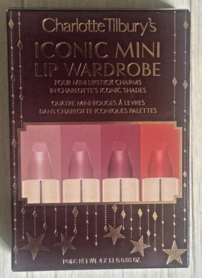 Charlotte Tilbury Iconic Mini Lip Wardrobe Gift Set 4 x 0.03oz NEW - Image 1 of 3