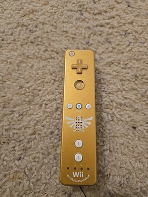 Nintendo Zelda Skyward Sword Gold Wii Remote MotionPlus RVL-036 Controller Works - Image 1 of 4