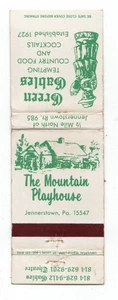The Mountain Playhouse/Green Gables, Jennerstown, Pa.- Vintage Matchbook Cover - Picture 1 of 3