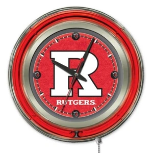 NCAA - Rutgers Double Neon Ring, Logo Clock College Team Logo - Picture 1 of 9