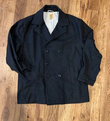 Trevero Wool Blend Double Breasted Button up Notch Lapel Gray Pea Coat size XXL - Image 1 of 4