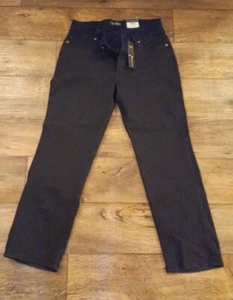 Lee Size 12 Short Black Denim Relaxed Straight Leg Mid Rise Waist Jeans - Picture 1 of 13