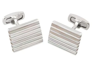 Gemelos BROOKER plata con rayas longitudinales de nácar - Imagen 1 de 2