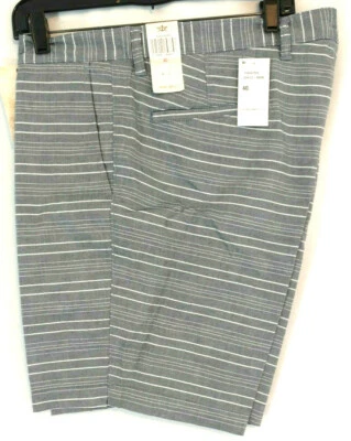 Pantalones Cortos Dockers Talla 40 Para Hombres Gris Blanco Rayas Frente Plano Delgados Informales Elastizados 9 pulgadas Foto 1 de 4
