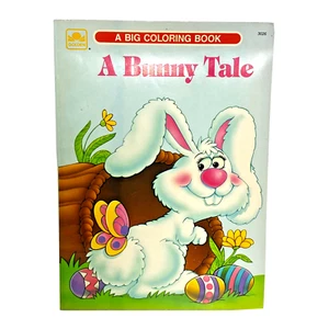 A Bunny Tale Vintage Coloring Book Golden Book 1991 Easter Eggs Fairy Tale - Picture 1 of 11