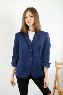 Chaqueta Blazer Max Mara Weekend Mujer Azul Marino Manga Algodón 3/4 Talla 38 |US 8| Foto 1 de 4
