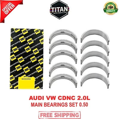 AUDI VW CDNC A1 A3 A4 A5 A6 Q5 Q3 Q2 TT TFSI 2.0L PETROL MAIN BEARING SET 0.50 - Image 1 of 4