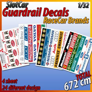 Slotcar accessori paesaggio guardrail decalcomania auto da corsa marchi Scalextric, Carrera - Foto 1 di 7