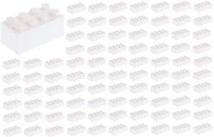 ☀️100 NEW LEGO 2x4 WHITE Bricks (ID 3001) BULK Parts star wars Snow Ice Building - Picture 1 of 2