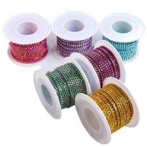 Color Crystal Rhinestone Cup Chain DIY Headpiece Shoe Decoration Crafts Supplies - Picture 1 of 17