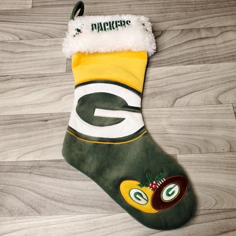ADULTS GREEN BAY PACKERS SPORTS NFL FOOTBALL SANTA HOLIDAY STOCKING NWOT Cover