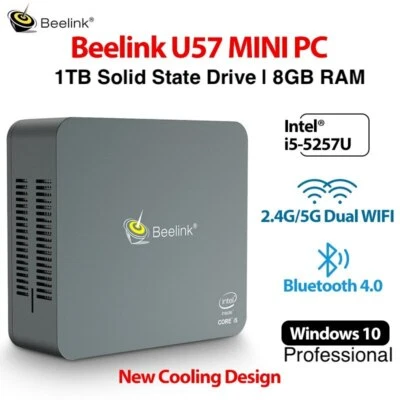 NEW Beelink U57 Intel Core i5 3.10GHz 2TB SSD 8GB Micro Tiny PC Win10 Pro - Image 1 of 4
