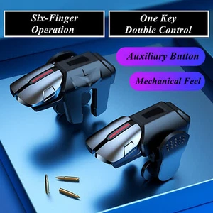 Gaming Trigger Mobile Phone Aiming Fire Button Shooter Controller For PUBG L1 R1 - Picture 1 of 12