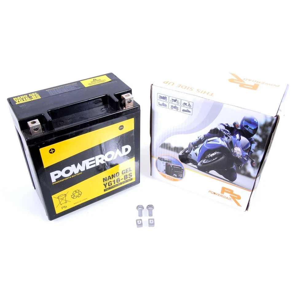 704087 Poweroad YTX16-BS Batería de Gel Honda XL 1000 Kawa VN 1500 ZR 1100 - Imagen 1 de 1