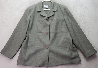 Alfred Dunner Blazer Women 14 Green Polyester Long Sleeves Collared Button Front - Image 1 of 4