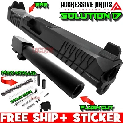 AGGRESSIVE ARMS POLY80 AGGRESSIVE ARM COMPLETE SOLUTION SLIDE For GLOCK 17 GEN 3 RMR + BARREL + SIGHTS